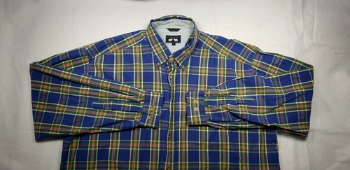 Vintage Woods & Gray Mens Dress Shirt L Large Blue Plaid Long Sleeve Button Up - Picture 11 of 11