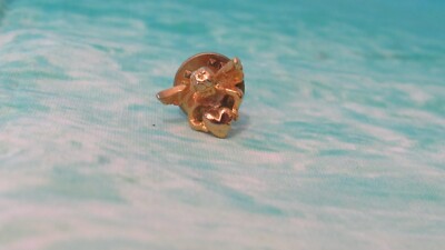 Gold tone Guardin Angel with a Heart Hat / Lapel Pin