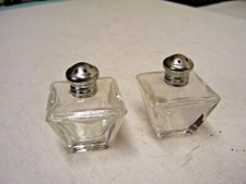 Vintage Glass Art Deco Salt And Pepper Shaker Set, Marked Irice