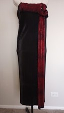 women's pleated evening dress (red-black double-sided fabric) size M