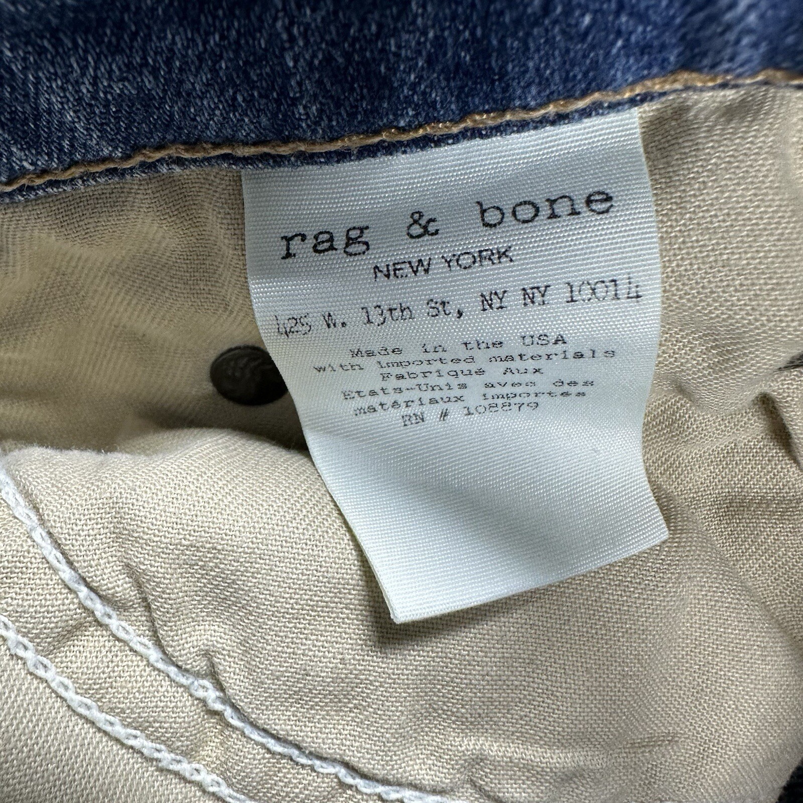 Rag & Bone Tomboy Patchwork Distressed Blue Jeans… - image 8