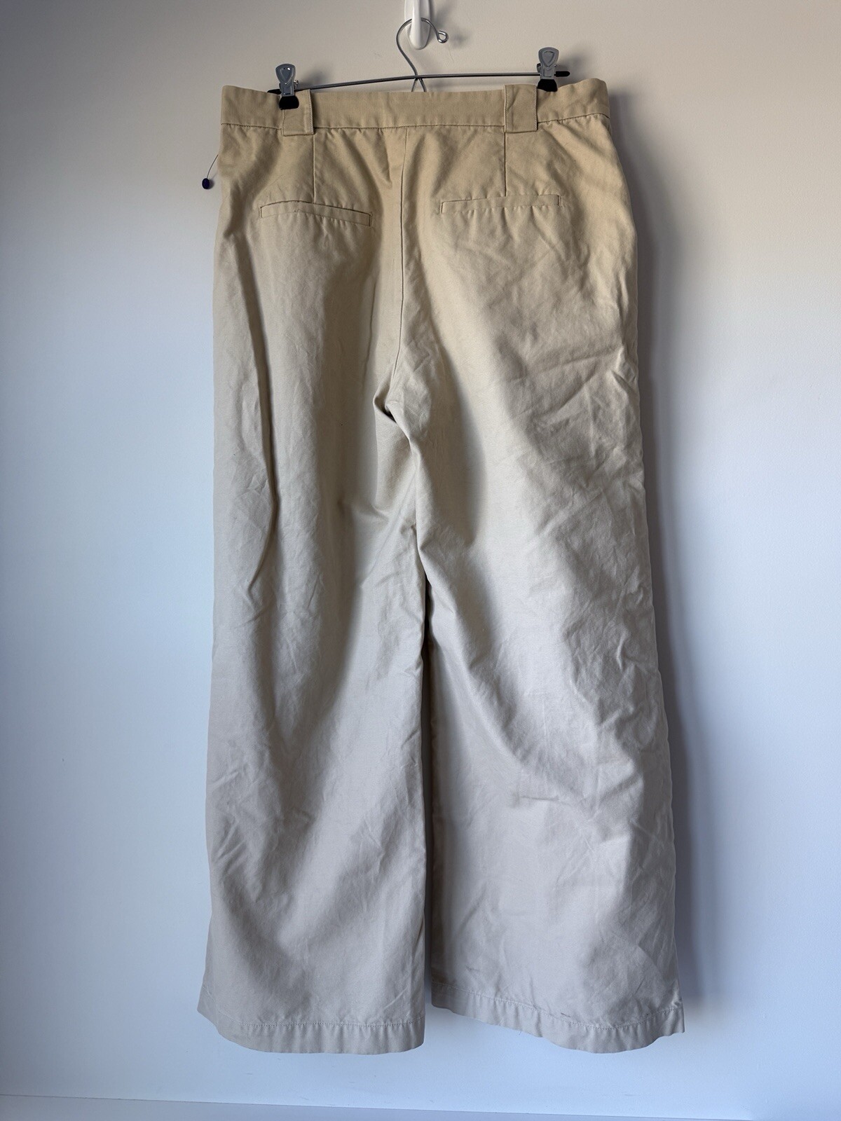 ALTRA & Other Stories Stockholm Atelier Pantalone Grigio Gamba Larga Tasche Tg 12 Beige