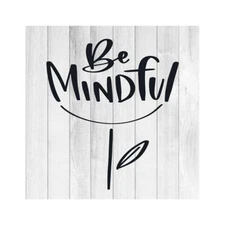 Be Mindful Rustic Farmhouse Style White Wood Sign Wall Décor B3-12120001037