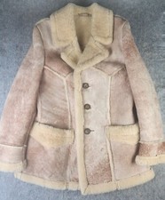 The Original United Sheeplined Clothing Co Sheepskin Button Coat Womens Sz 40