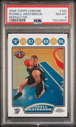 2008 Topps Chrome Russell Westbrook Refractor  #184 PSA 8 NM-MT