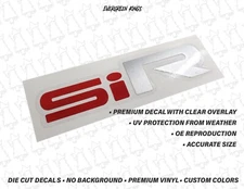 SiR JDM Rear Hatch Trunk Emblem Badge Clear Decal for 87-91 EF CIVIC CRX EF8 EF9