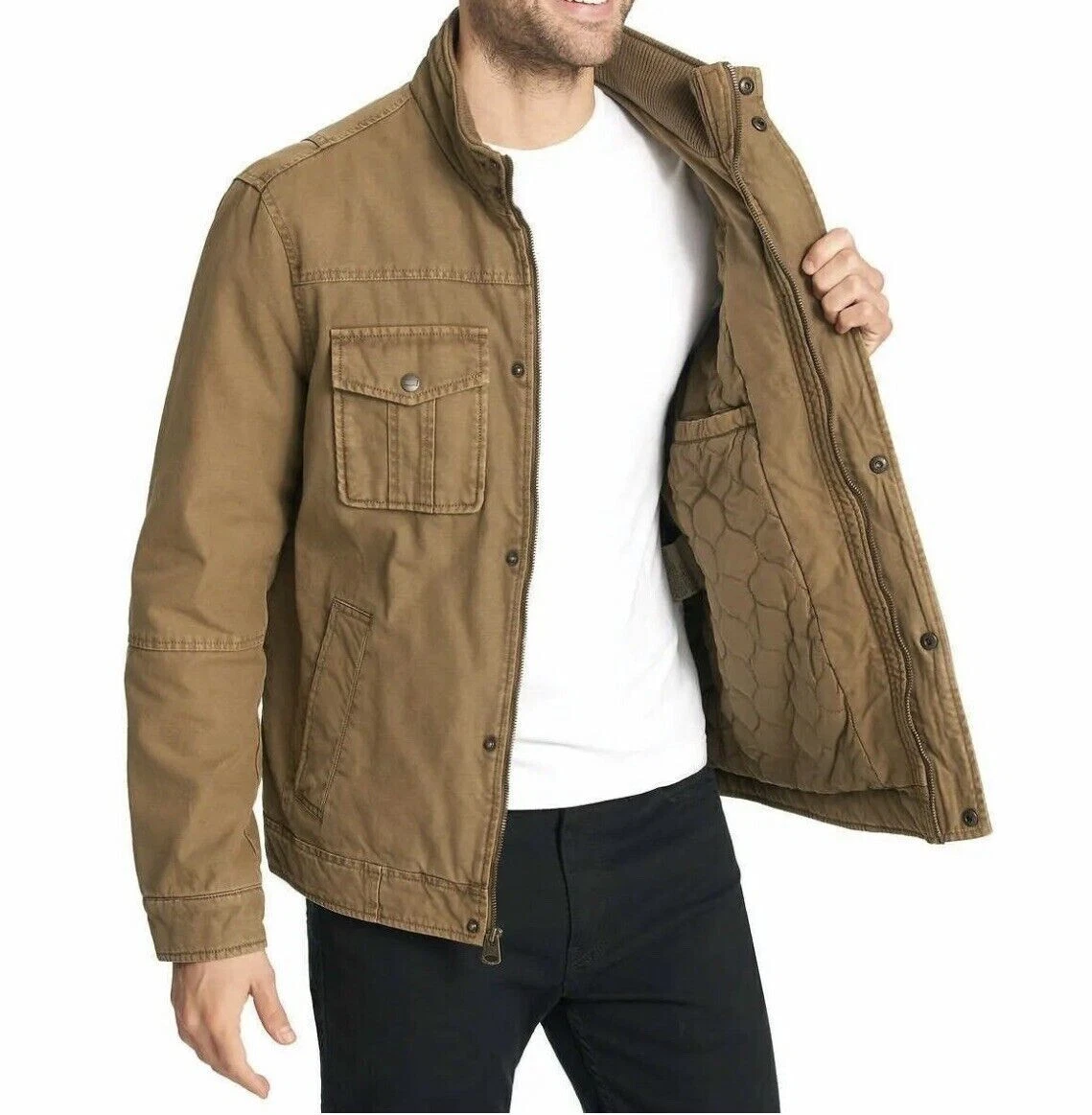Levi's Men's 2 Way Stretch Cotton Twill Jacket (XXL) - Brown