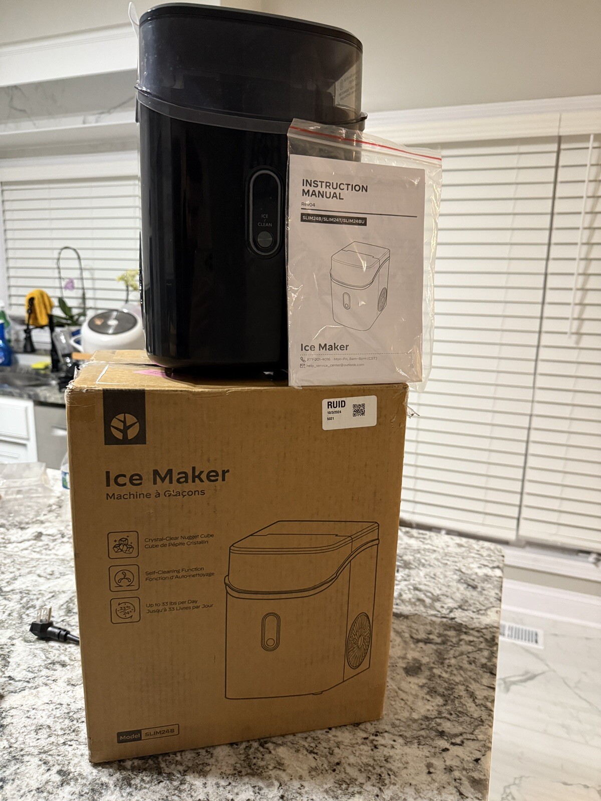 Silonn Ice Maker Countertop Ready in 6 Mins 34lbs in 24Hrs Self-Cleaning