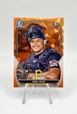 2023 Bowman Chrome 1st Prospects Orange Sapphire #BCP-208 Axiel Plaz /75 Pirates