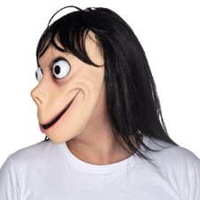 Momo Halloween Costume Mask Challenge Meme Latex MOMO Horror Film Party Mask