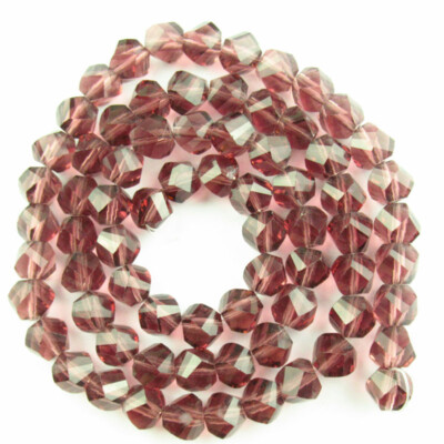 70Pcs 7mm Faceted Purple Crystal Polygon Loose Beads SJ91513