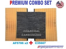 AF5786 C35667 2x AIR FILTER & 1 CHARCOAL Cabin Air Filter For LEXUS LS460 LS600h