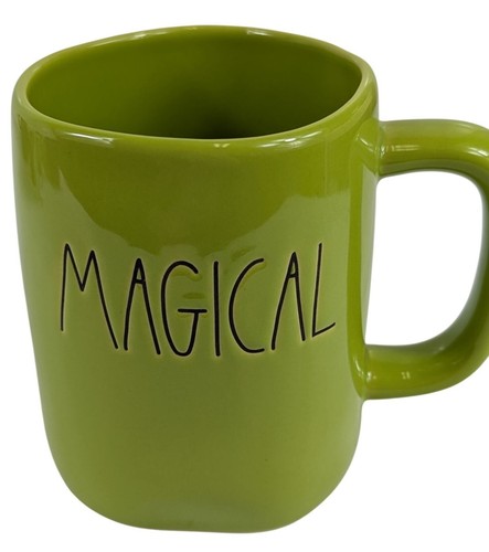 Rae Dunn MAGICAL Green Mug LL Magenta Coffee Tea Halloween Brand 4.5" Artisin