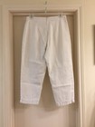 Cache White Flat Front Cropped Capri Pants Back Zip Sz 8 — photo 2