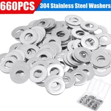 Stainless Steel Flat Washers M3 M4 M5 M6 M8 M10 Assortment Set 600pcs