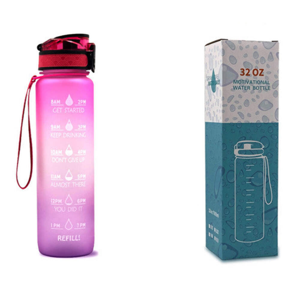With Time Marker Bounce Cover Motivational Water Bottle C