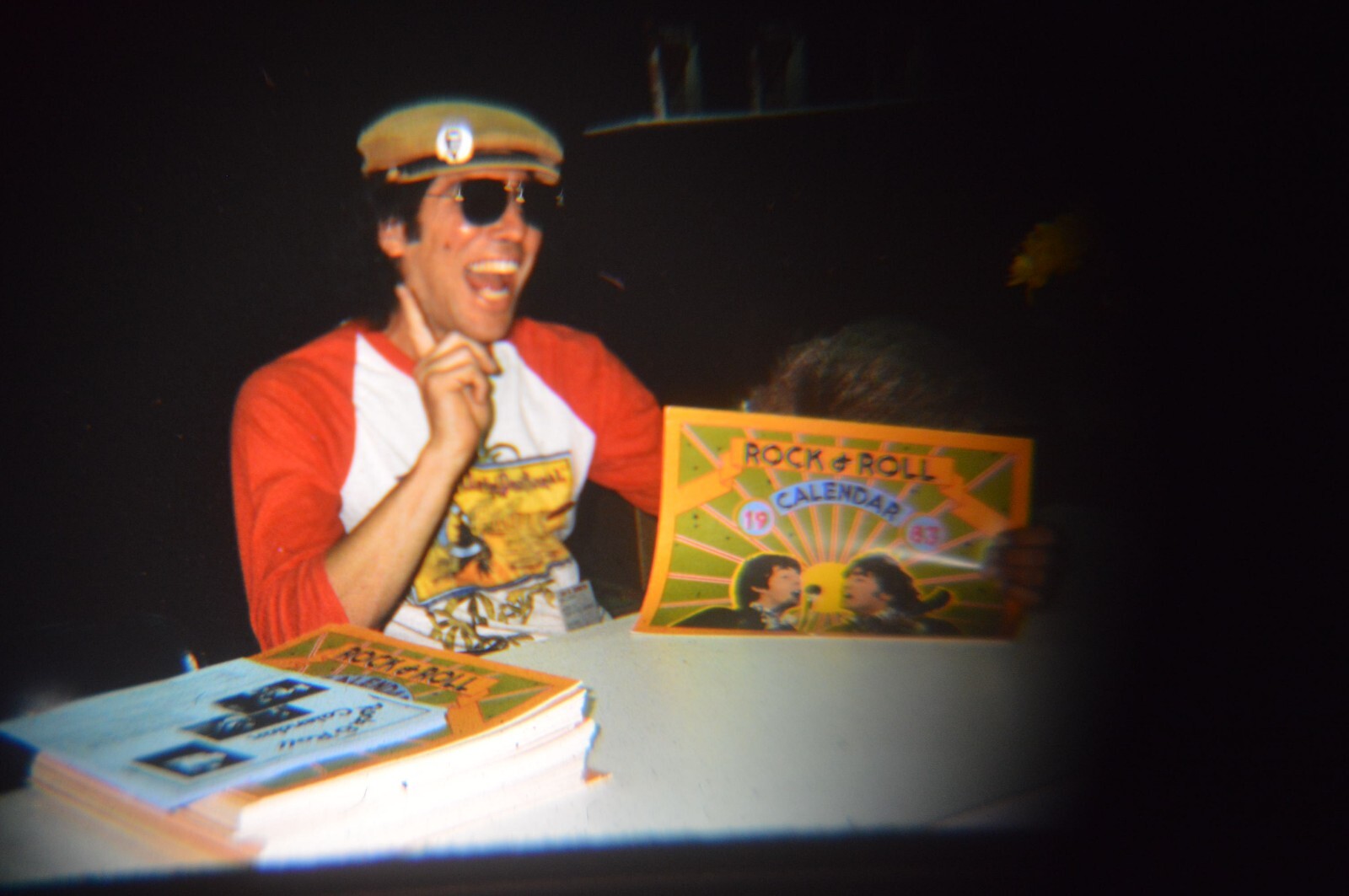 RARE Mick Jagger?? Vintage 35MM Slide Rock & Roll Calendar Signing Photo,1983