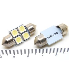 2Pcs 31mm 4 SMD 5050 LED Car Interior Festoon Dome Light Bulbs Lamp White DC 12V