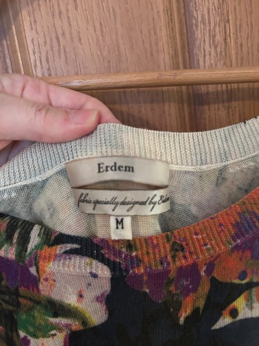Erdem Flowered Dress Women's Size M 60% Silk 40% Cotton Beautiful Colorful - Picture 8 of 12