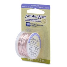 Artistic Wire Silver Plated Rose Gold 20ga 6yds 43111 Dispenser 20 Gauge Wire