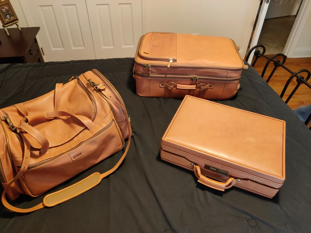 Luggage Set of 3 Hartmann Belting Leather Vintage Rare Carry On Made In USA  NOS