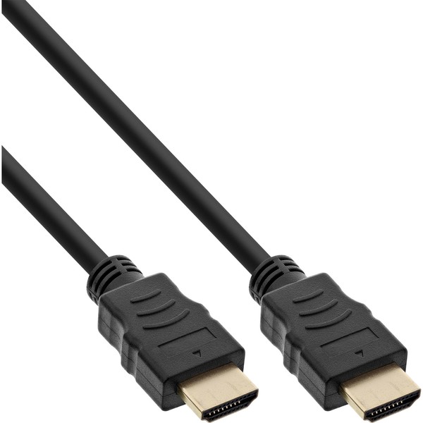 Inline® Hdmi-High Speed Kabel Mit Ethernet, St / St, Schwarz / Gold, 5M-image