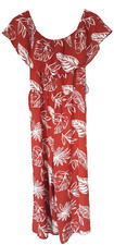 UK 10 Ladies George Brown Floral Leaf Jumpsuit One-Piece Party Holiday