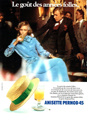 Advertising 1022 1977 Anisette Pernod 45 the taste Roaring Twenties