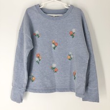 Gymboree Girls Light Blue Flower Oversized Comfy Sweatshirt size M 7 - 8 