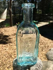 Tumbled, 1880's Antique Burnett's Cocaine Hair Tonic Bottle, Boston! Crude! 