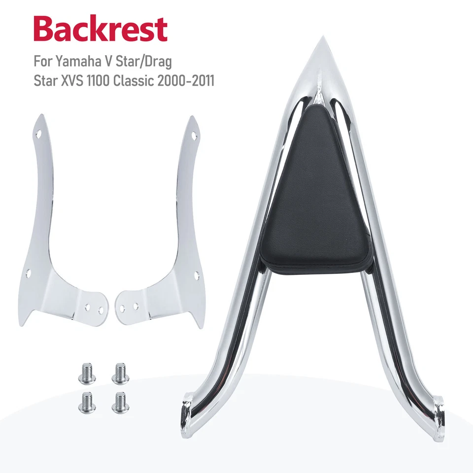 24"Tall Detachable Backrest Sissy Bar For Yamaha V Star 1100 XVS1100 2000-2011 - Изображение 3 из 4