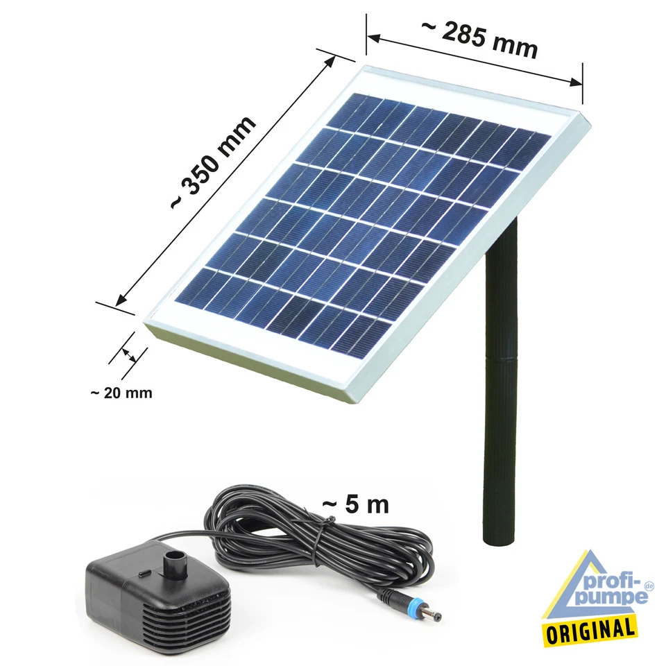 SOLAR TEICHPUMPE SOLAR PUMPE SPRING BRUNNEN GARTEN ZIER WASSERSPIEL BACHLAUF - Bild 3 von 4