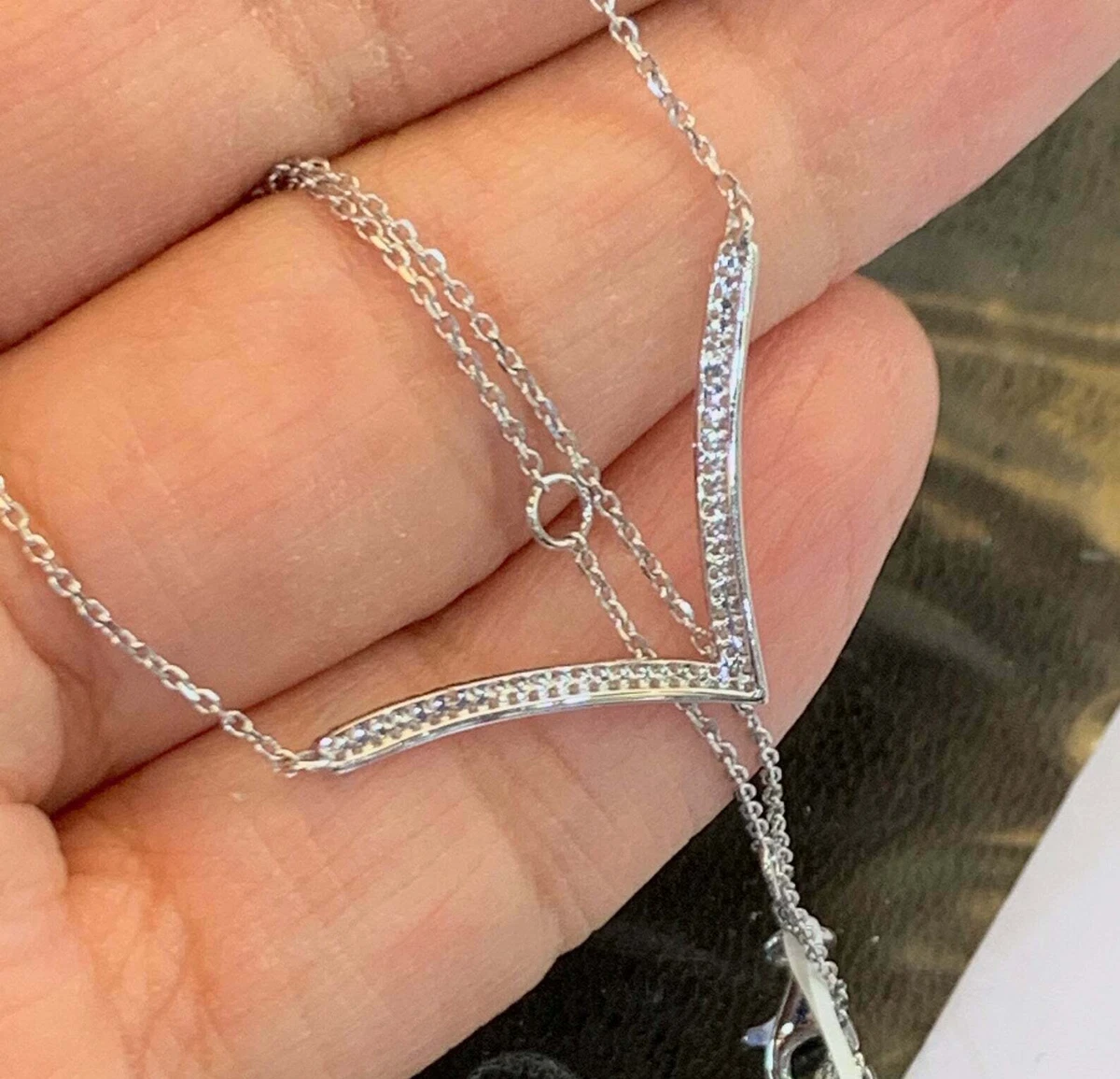 Diamond v bar best sale necklace