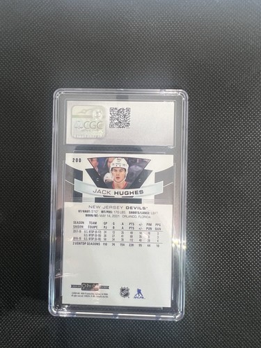Jack Hughes RC 2019-20 O-Pee-Chee OPC Platinum Rookie #200 CGC 10 - Picture 2 of 2
