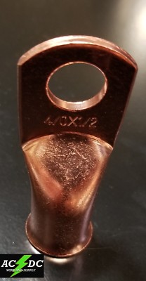 4/0 Gauge Ring 1/2 Hole Terminal BATTERY Lug Bare Copper Un - Foto 9