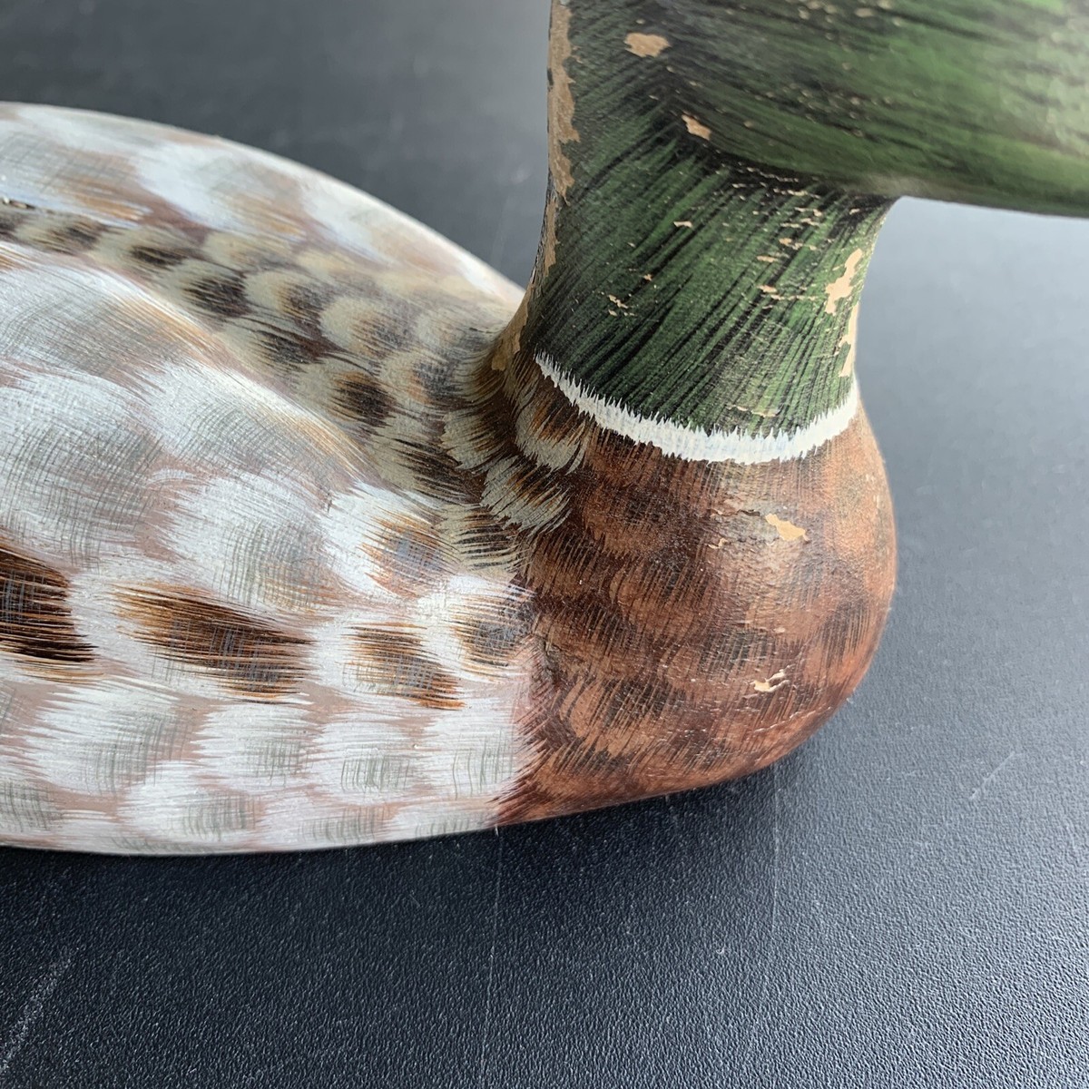 Vintage Wood Carved & Painted Duck Canadian Wildlife Mallard 10.5