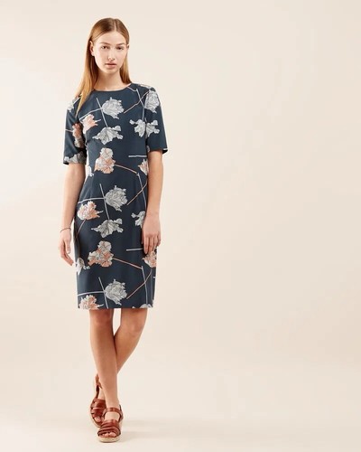 FAB Jigsaw X Marcus James Blue Floral Dancing Tulip Silk Blend Dress Size 10 VGC - 第 1/11 張圖片