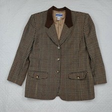 VTG Pendleton Womens Herringbone Womens 3 Button Suit Jacket Size 12 Made in USA