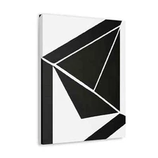 Wall Art Decor - Canvas Print Artwork - Black and White Geometric Pattern