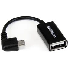 Startech 5in Right Angle Micro Usb To Usb Otg Host Adapter M/f - Usb For