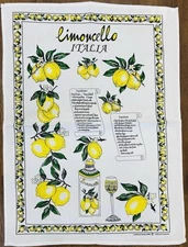 Tea Towel Of Italy Limoncello Recipe 100% Pure Cotton 23’’ X 35’’
