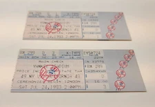 California Angels vs New York Yankees July 24, 1993, Tickets Stubs - Lot of 2