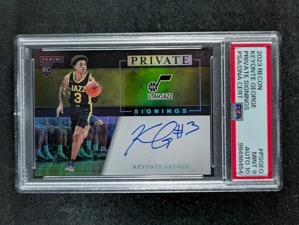 2023-24 Panini Recon KEYONTE GEORGE Rookie RC Auto Private Signings PS-GEO PSA 9 - Image 2 of 4