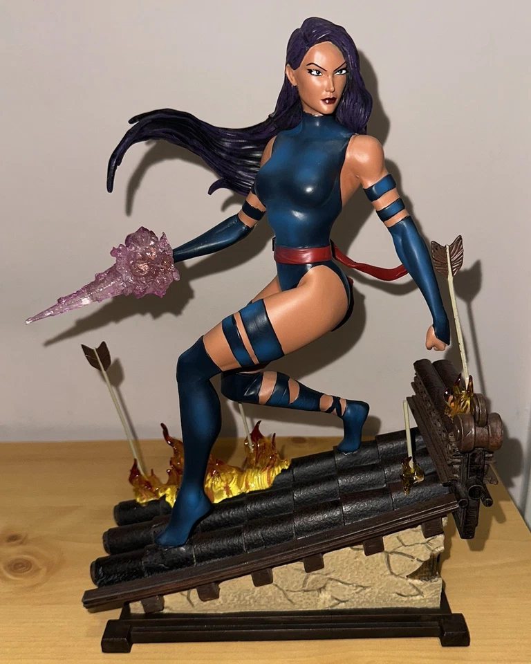 Estátua de resina Marvel Diamond Premier Collection Psylocke 12" display de luz - Imagem 2 de 4