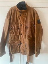 Belstaff Roadmaster Waxed Cotton Jacket Brown Size 50 Motorcycle Field Jacket