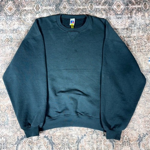 Vintage Y2K Russell Athletic Sweatshirt Men's XXL Green Fleece Lined Gym Workout