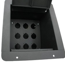 Recessed Stage Pocket / Floor Box with Blank Plate 9 D-Punches XLR 