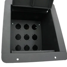 Recessed Stage Pocket / Floor Box with Blank Plate 9 D-Punches (XLR)
