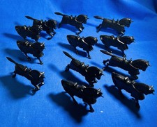 Marx  Medieval War Horses for Knights, 60mm Black, 2 Different Poses  12