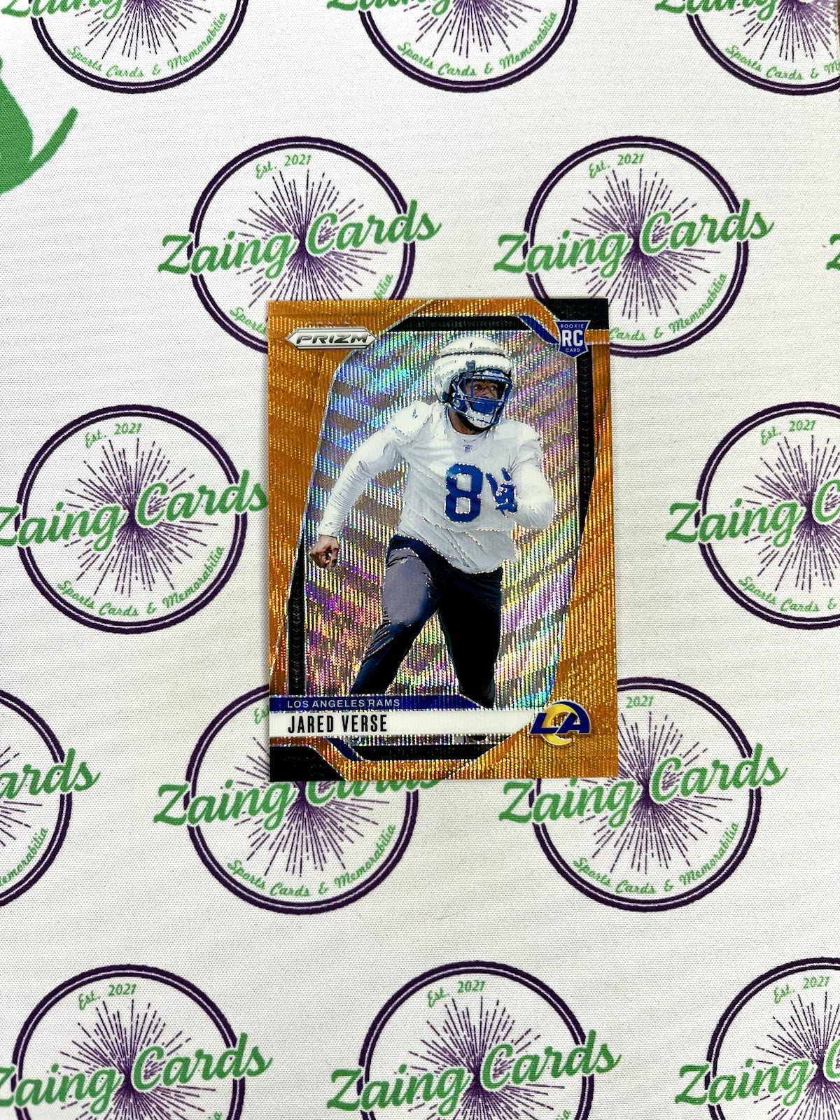 Jared Verse 2024 Panini Prizm #341 Orange Wave Prizm Rookie RC /60 Rams